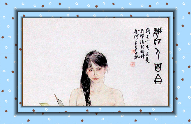 何家英人体画《丽人百合》局部.