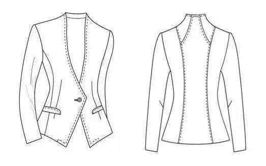 两款连身立领女外套的纸样推荐