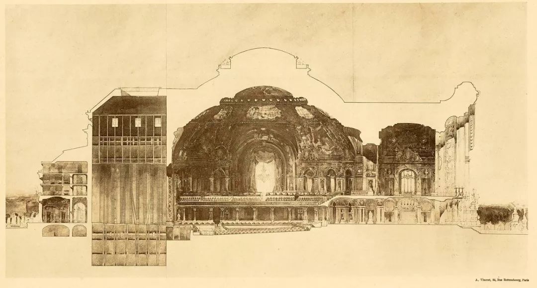 前辈们画的剖面图,太牛了!还有巴黎圣母院的图纸这也太.