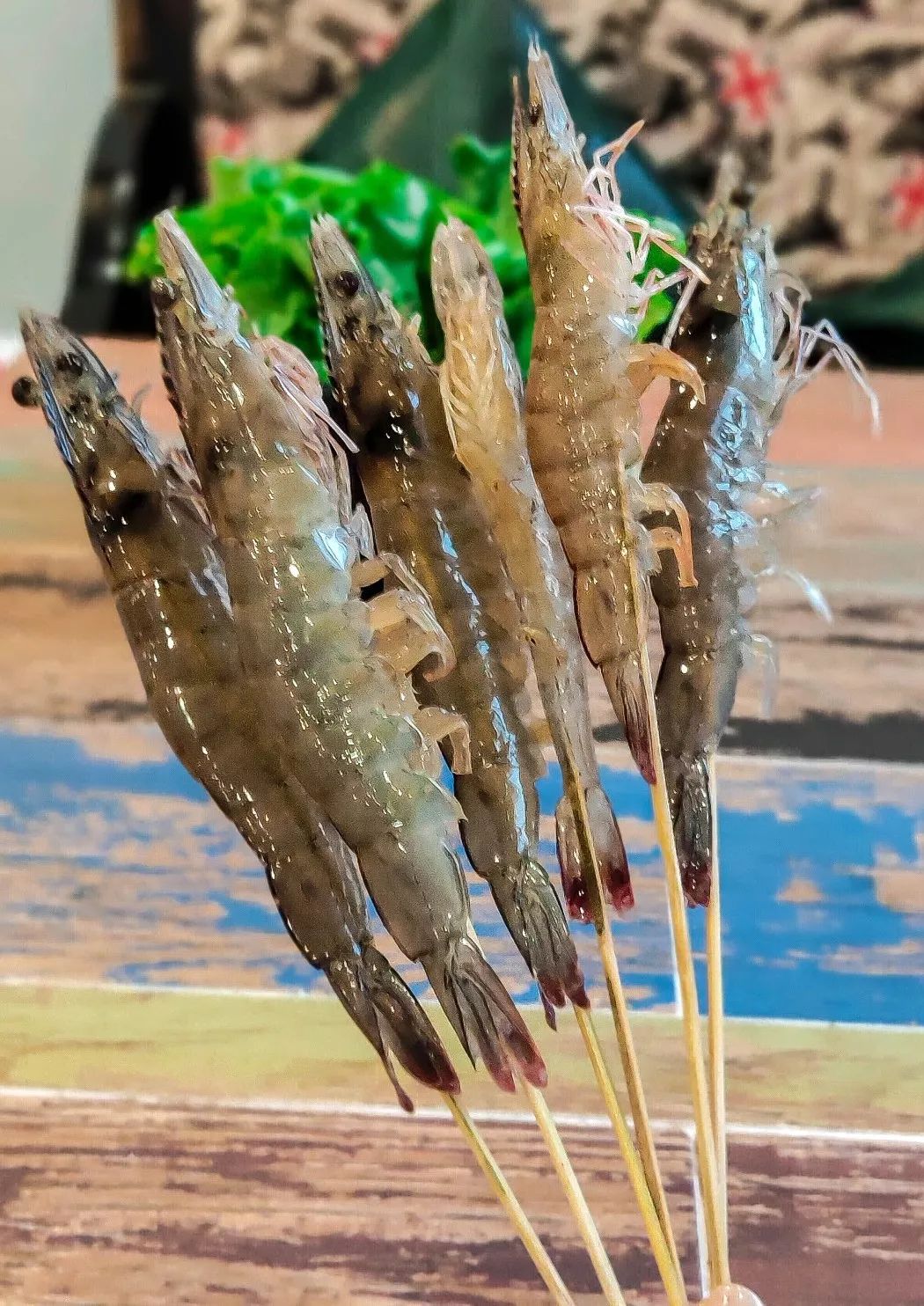 竹签虾●更让人觉得美味混合着其肉质本身就有的香甜吃起来口感非常