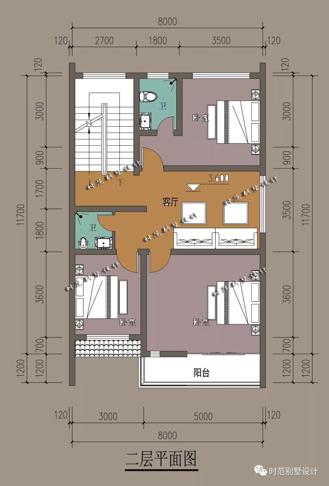 8x11米三层现代风格别墅,小户型左侧无采光,7室4厅适合你吗?