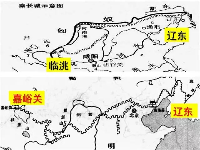 8),秦长城与明长城的比较7),影响:长城处于北方游牧地区与农耕地区的