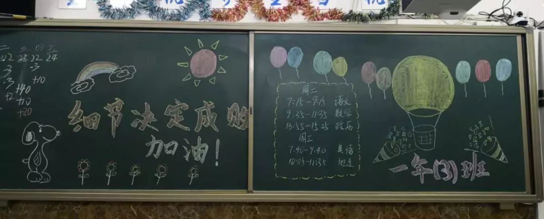每个考场的黑板上都绘制了加油,打气的鼓励性标语,让全体考生信心满满