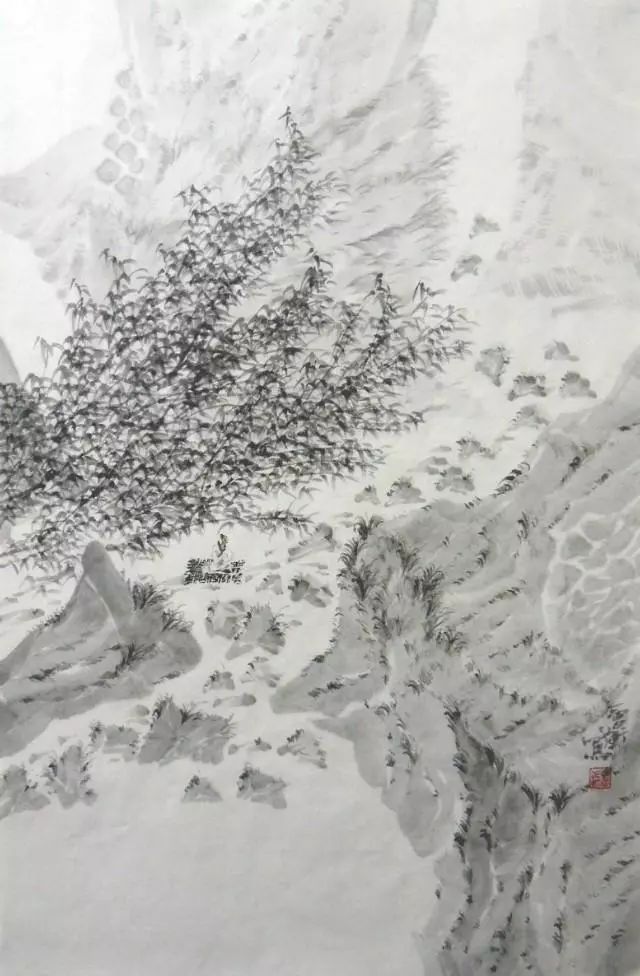 陈会衡水墨山水首先要选择写生的地点,合于自已的兴味才能触景生情