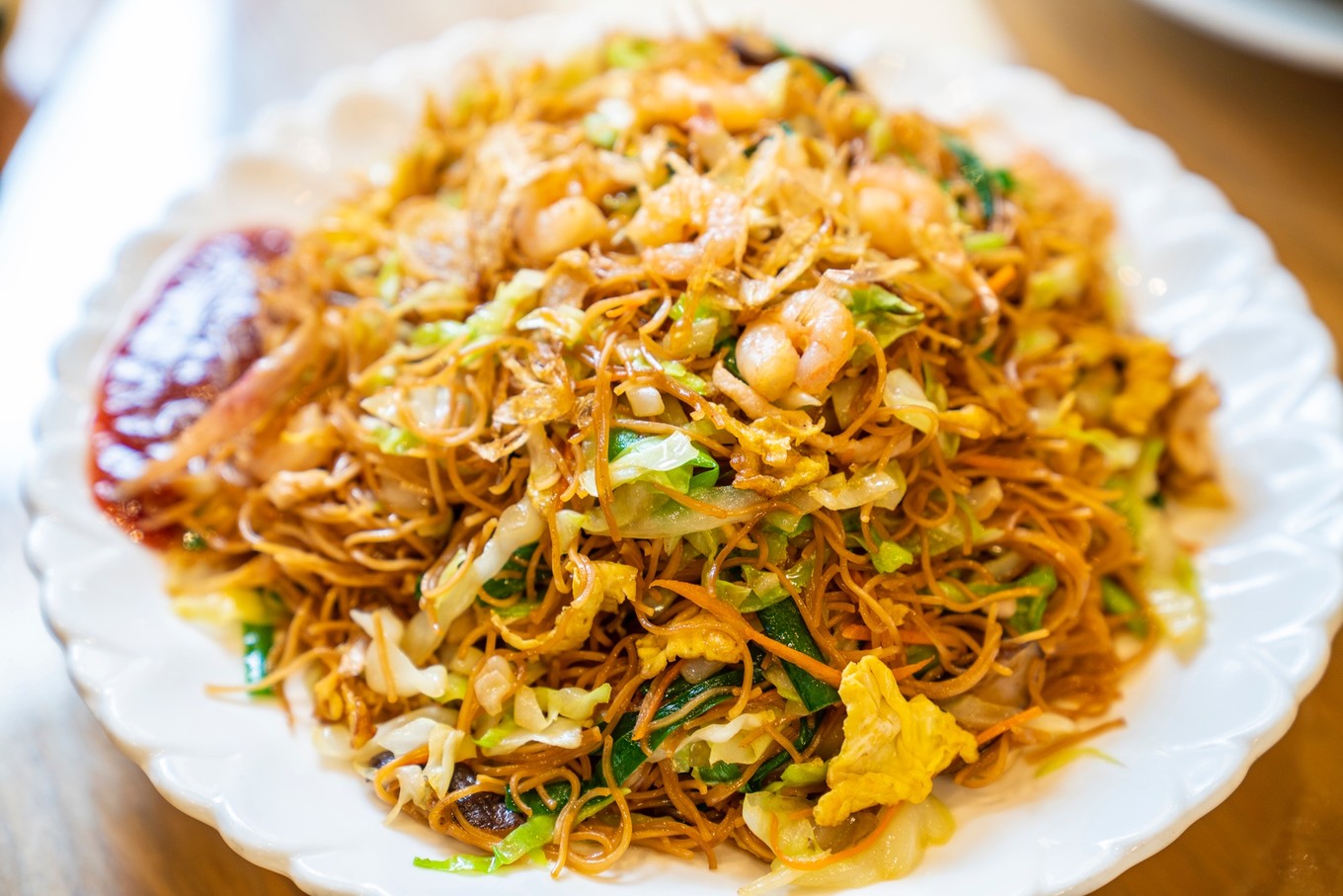 炒面线,传统的闽菜之一,可以说是菜,也可以称为主食,面线和米线又是不