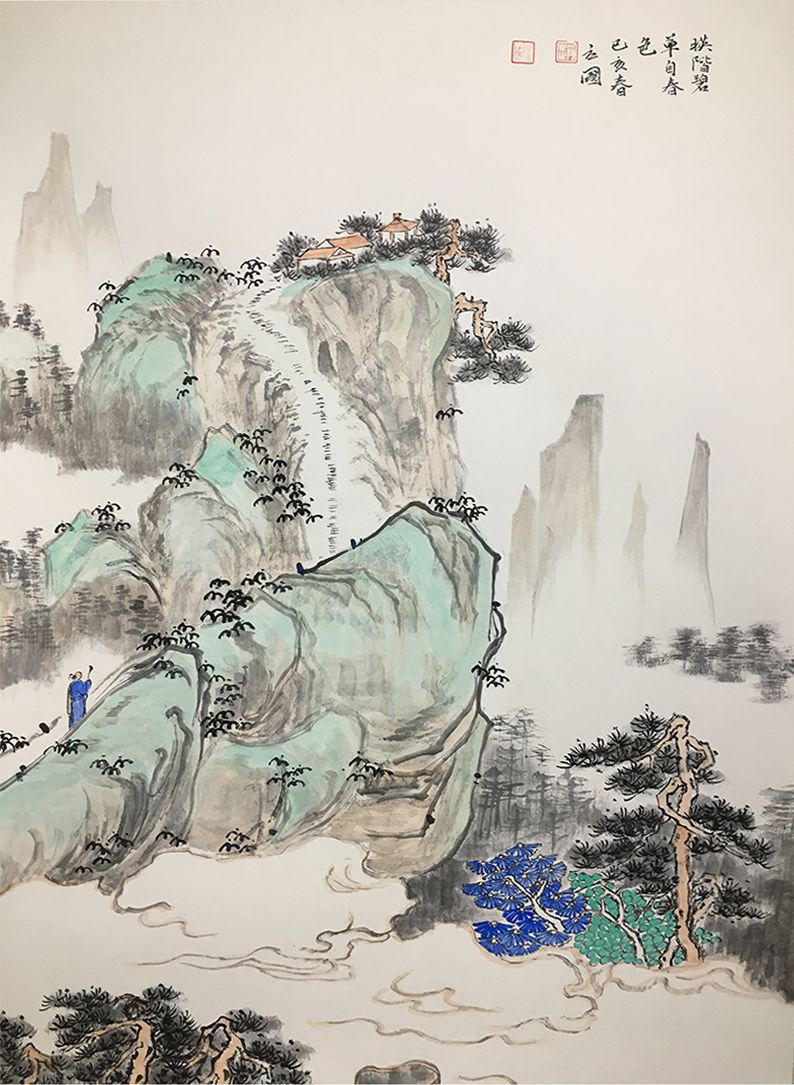 而赵立国的山水画同这些深得画理的前辈一样,他把山山水水同他的内心