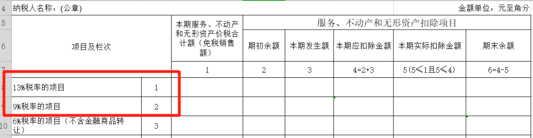 3,将原《增值税纳税申报表附列资料(三》中的第1栏,第2栏项目名称
