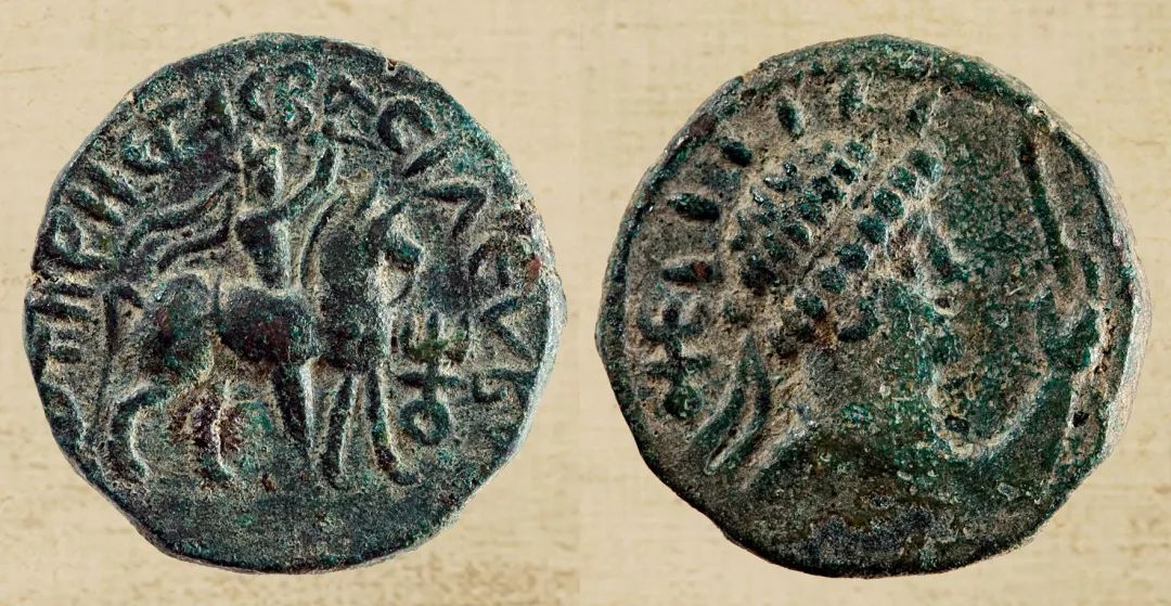 在贵霜早期的丘就却,阎膏珍时期,制作发行的钱币几乎就是罗马钱币形式