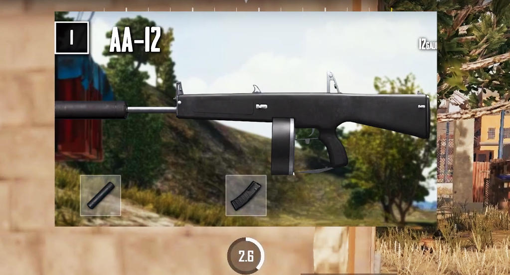 刺激战场近战最强武器aa12霰弹枪两发子弹打爆三级甲