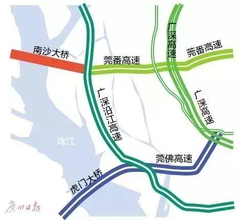 廣深沿江高速,虎門大橋,南沙大橋4月25日,莞番高速首期工程正式通車