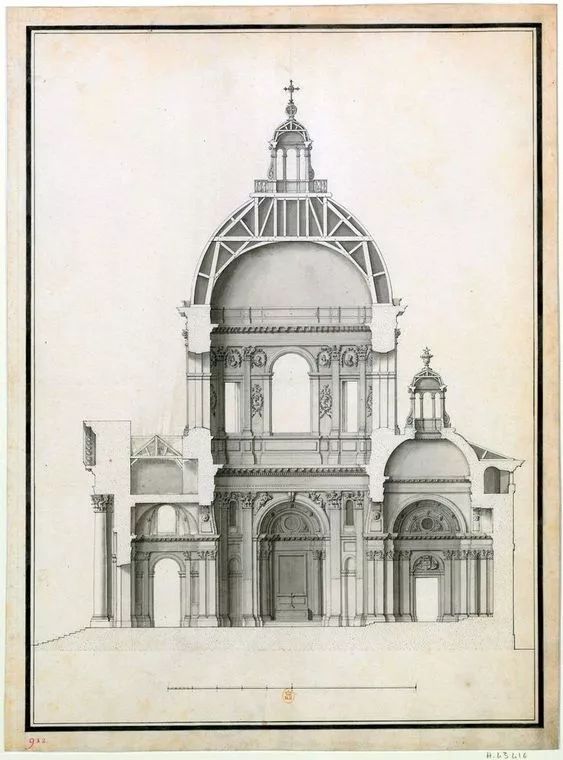 前辈们画的剖面图,太牛了!还有巴黎圣母院的图纸这也太.