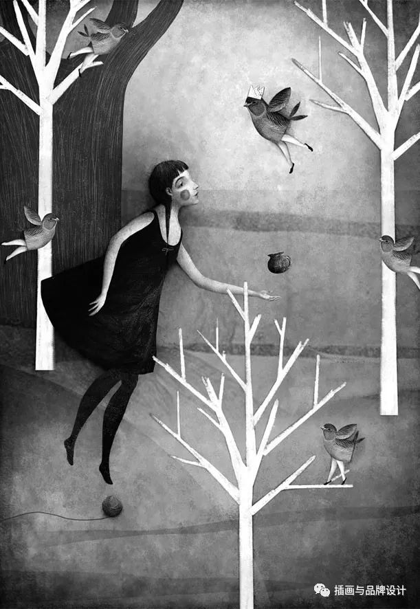 插画丨他的画面复古又荒诞,个人风格强烈,讲述了一段段奇幻的冒险故事