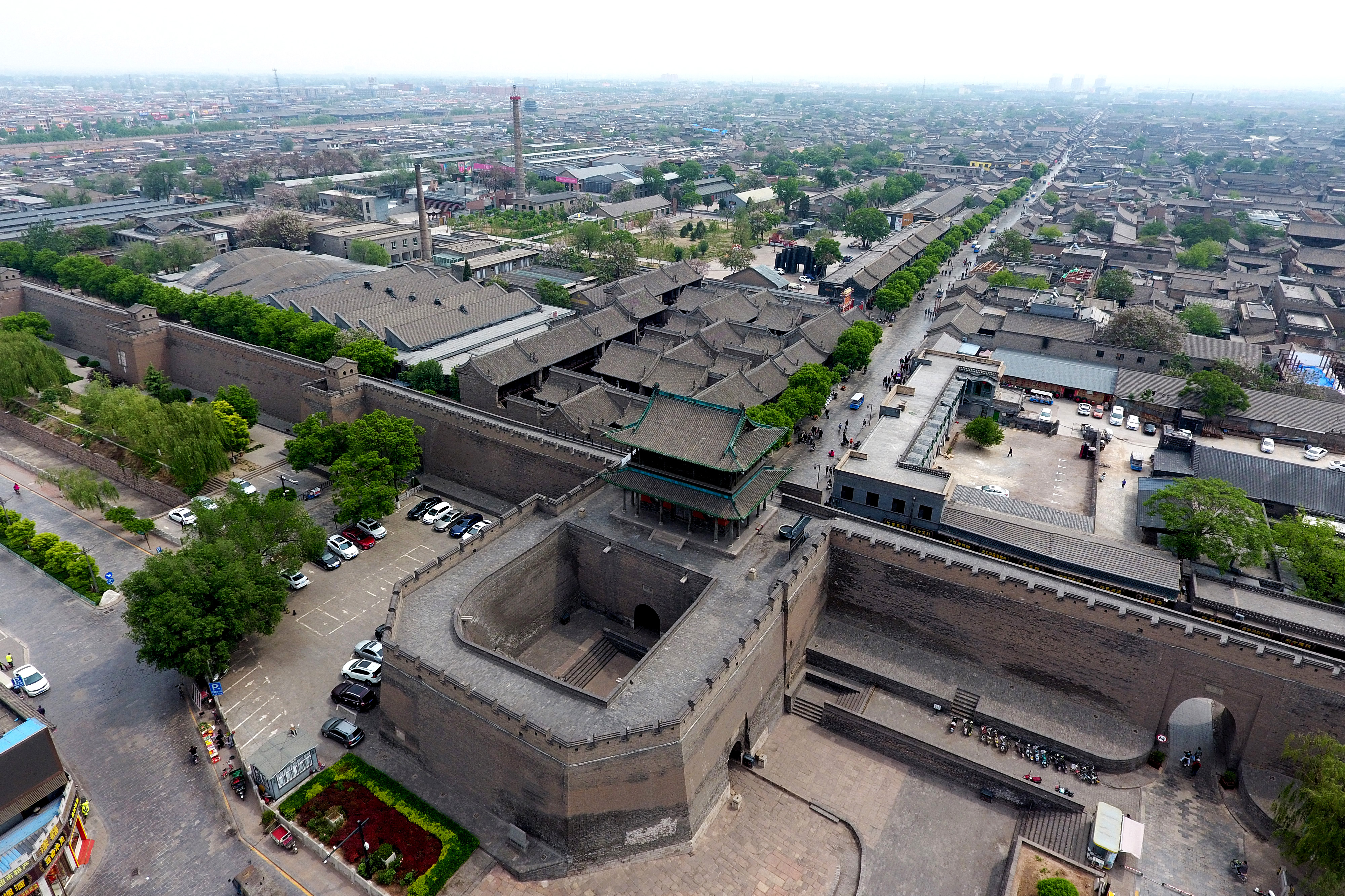 平遥古城图片 全景图图片