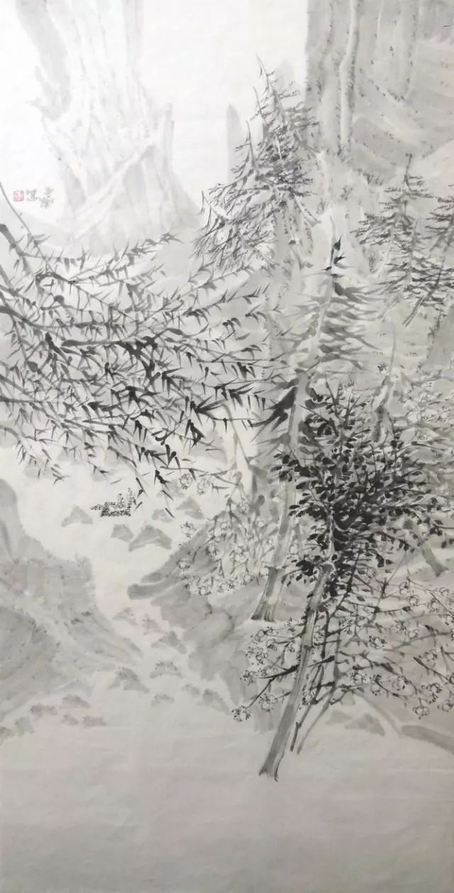 陈会衡水墨山水写生时特别要记录具有特征的景物,使写生画稿能够充分