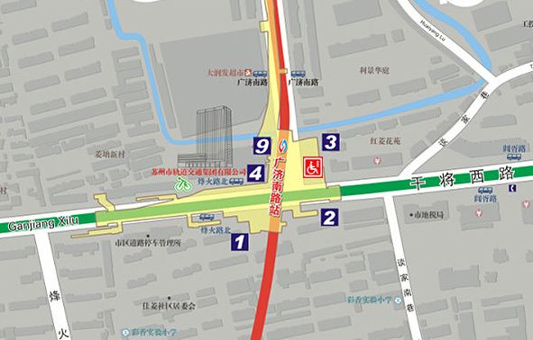 换乘线路:1号线,2号线作为苏州首个地铁换乘站,自从开始投入使用以来