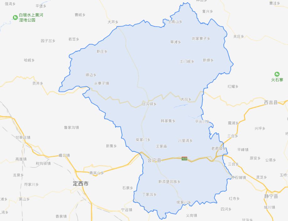 甘肃省会宁县地图高清图片