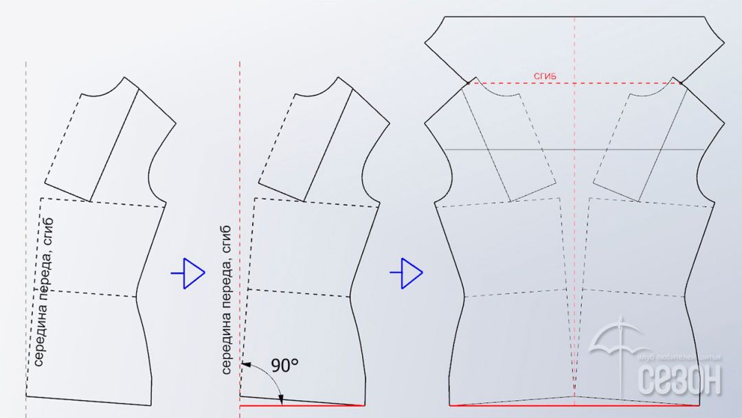 服装纸样 | 荡领上衣的纸样变化参考