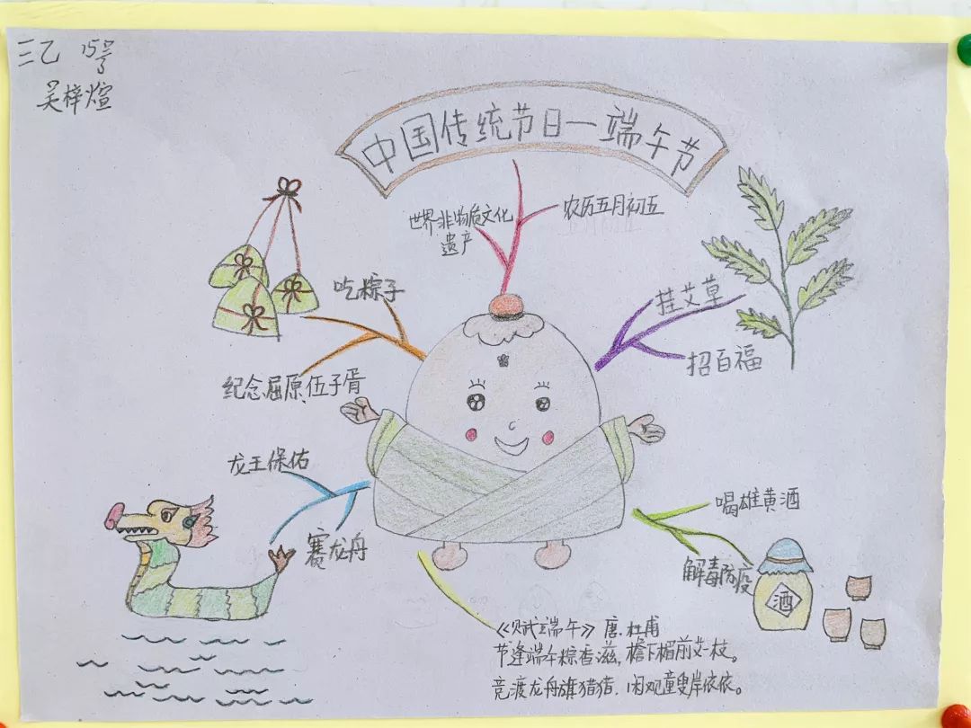 "思维导图识传统节日"——记国际部双语三年级语文作业展_甲班