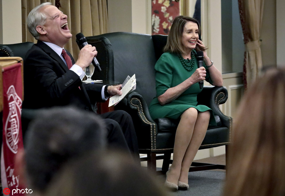 1/ 12 当地时间2019年5月7日,美国纽约,美国众议长佩洛西在康奈尔大学