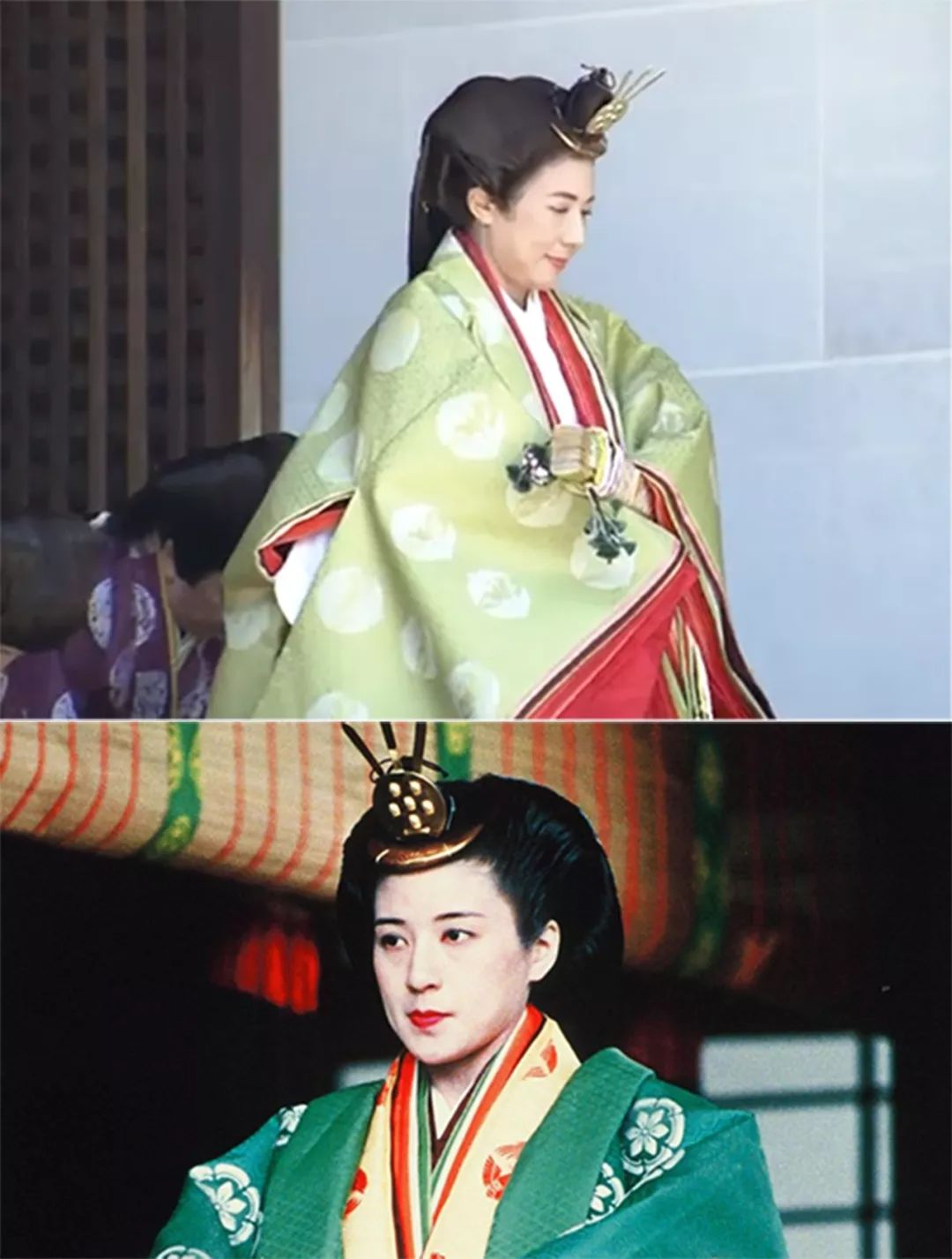 原创日本雅子皇后穿上古装,第一次出色完成祭祀,纪子妃只能殿外等候