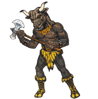 在龙与地下城规则中,牛头怪属于混乱邪恶的怪物.