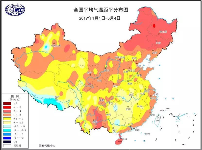 今年前四月全国平均气温较常年同期偏高1.2 5月预计有4次冷空气来袭