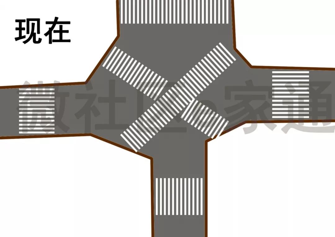 广州首条对角斑马线亮相_路口
