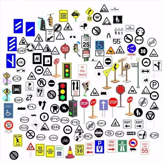 各类交通标志中为什么红黄蓝绿这四种颜色比较多