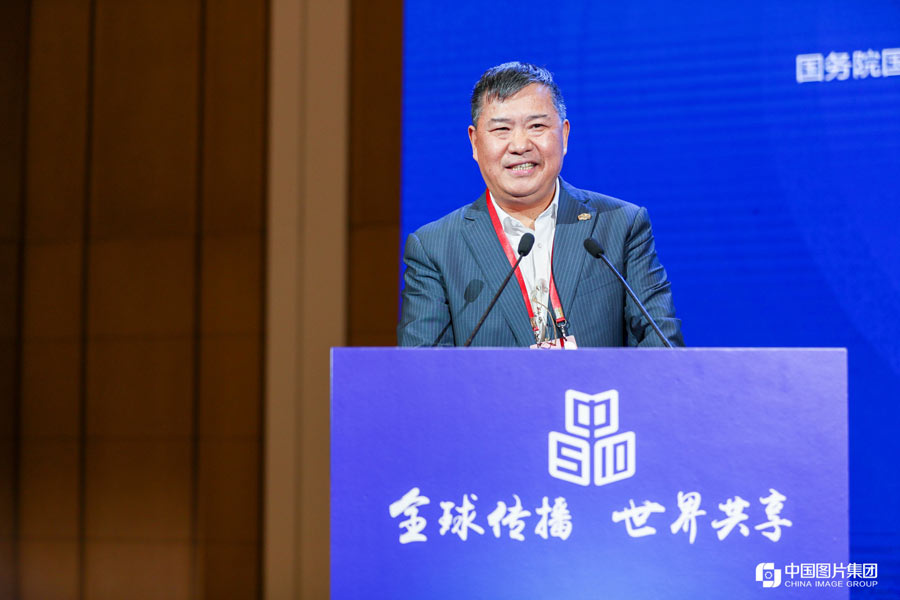 绿地控股集团董事长,总裁张玉良发言.图片来源:中国图片集团