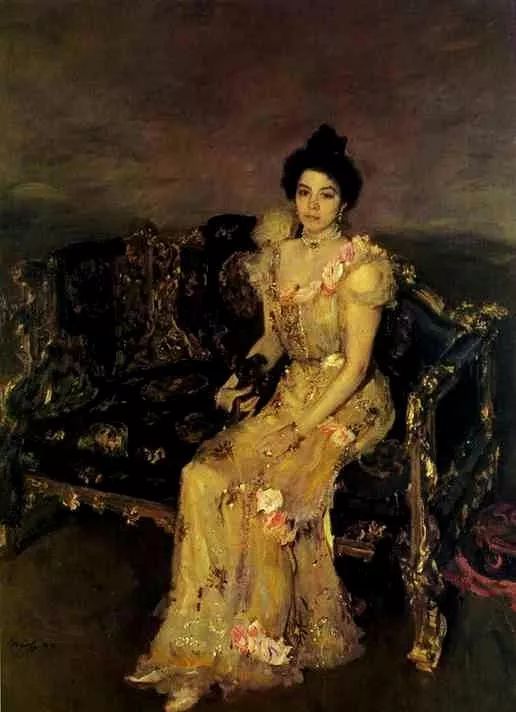 谢洛夫 《巴特金娜像》画家刻画的列维坦的头部,他那阔大智慧的头脑下