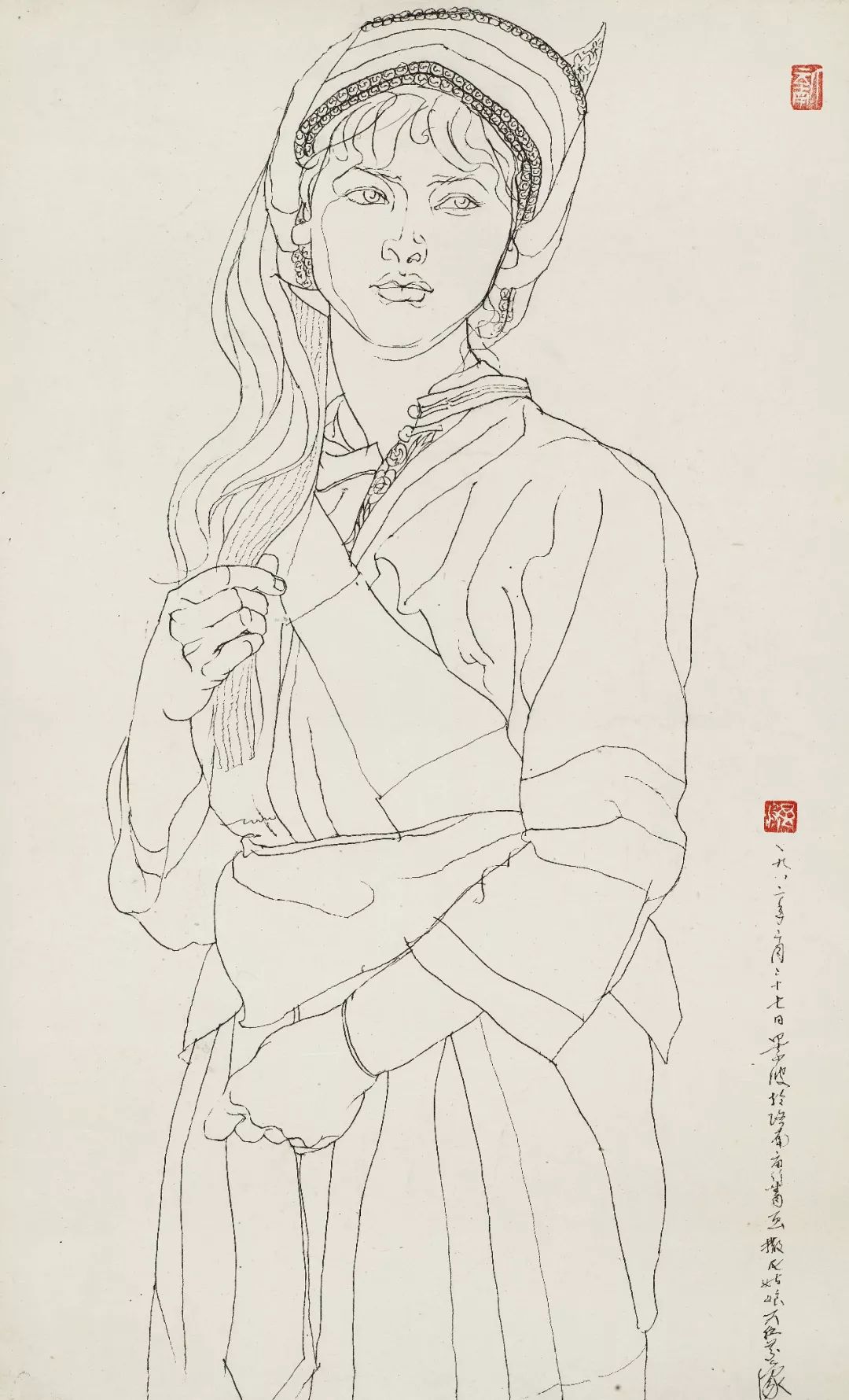 孙景波《人物写生》47.5cm x 77.