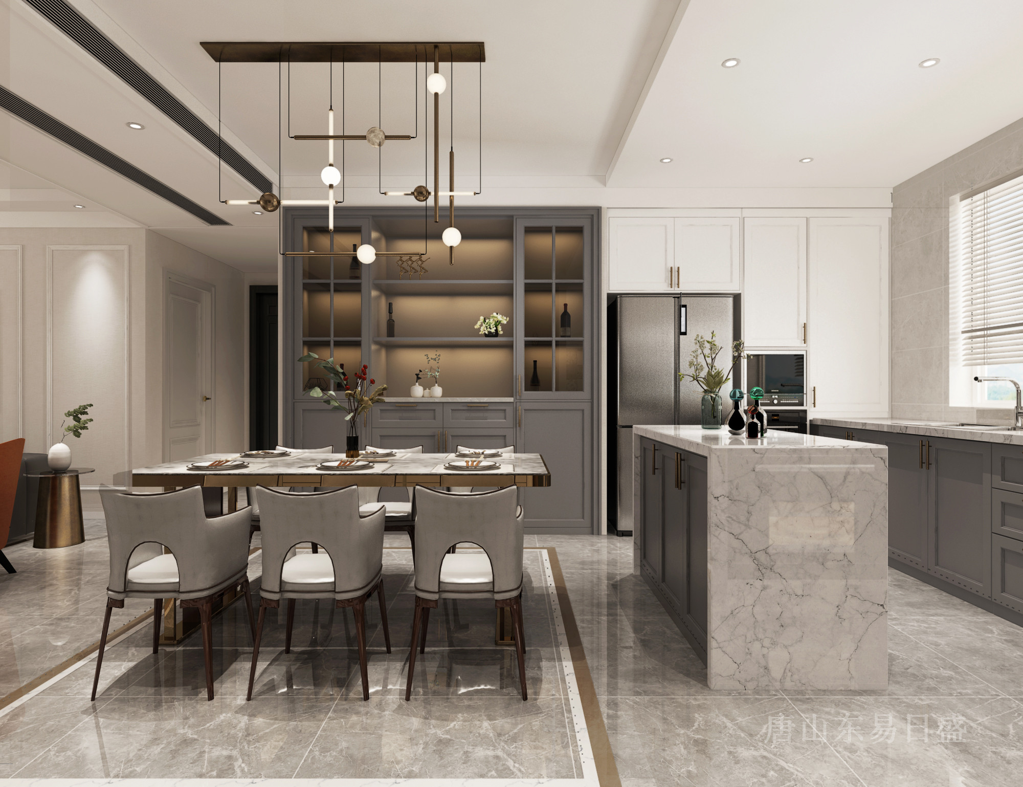 唐山东易日盛180平唐城壹零壹现代轻奢风格装修效果图