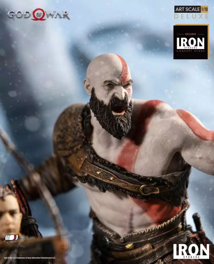 新品預定ironstudios110godofwar戰神kratos奎託斯atreus阿特柔斯雕像