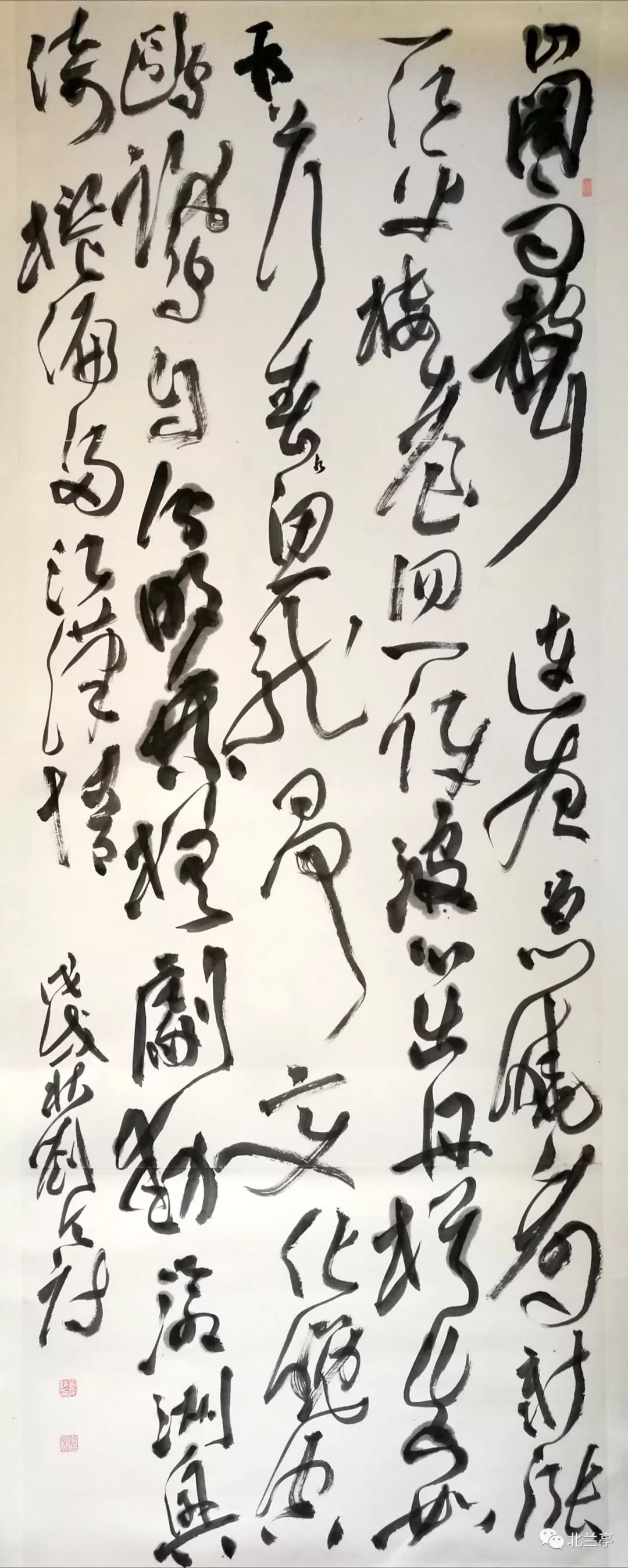 《夏言三峰亭看涨》180x70cm 2018年