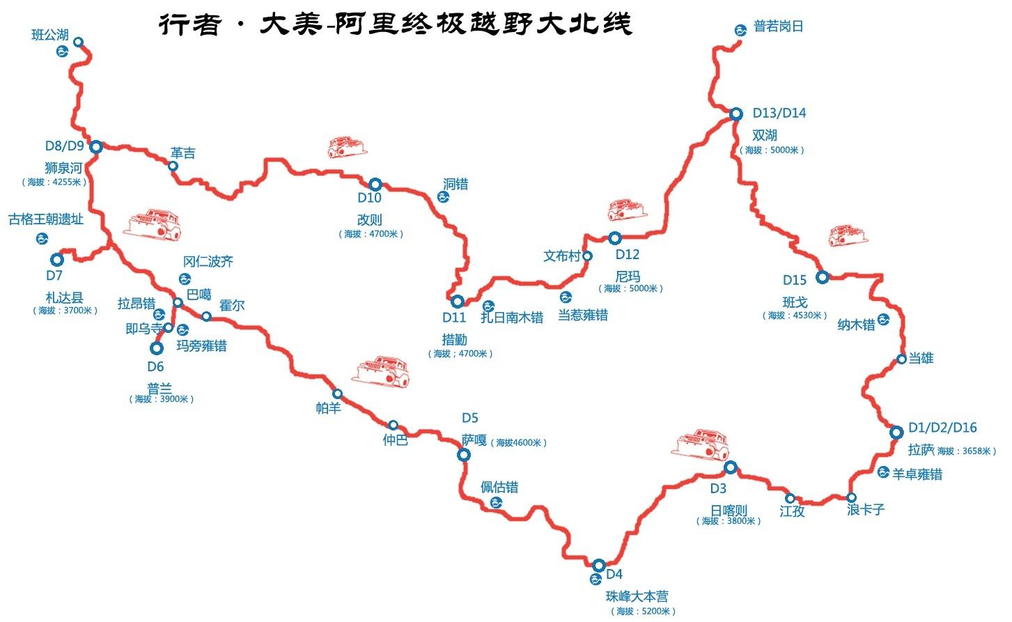 阿里大北线行程地图图片