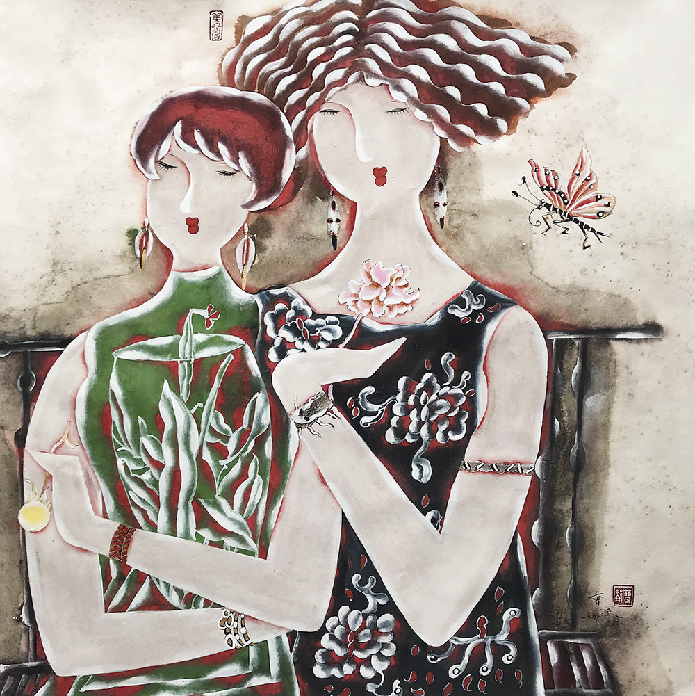 百家艺术意象工笔重彩独特的色彩语言曹娜国画作品赏析