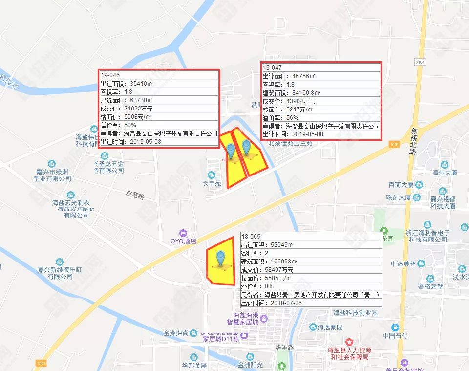 好地大数据)值得注意的是,2宗地块南侧300米处的海盐县武原街道18-065