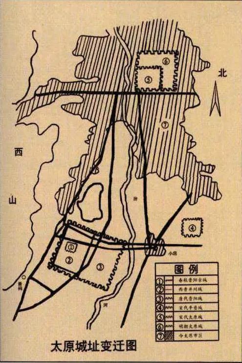 太原城址变迁图文章对太原的概念不清,或区域名,或城市名;而最早