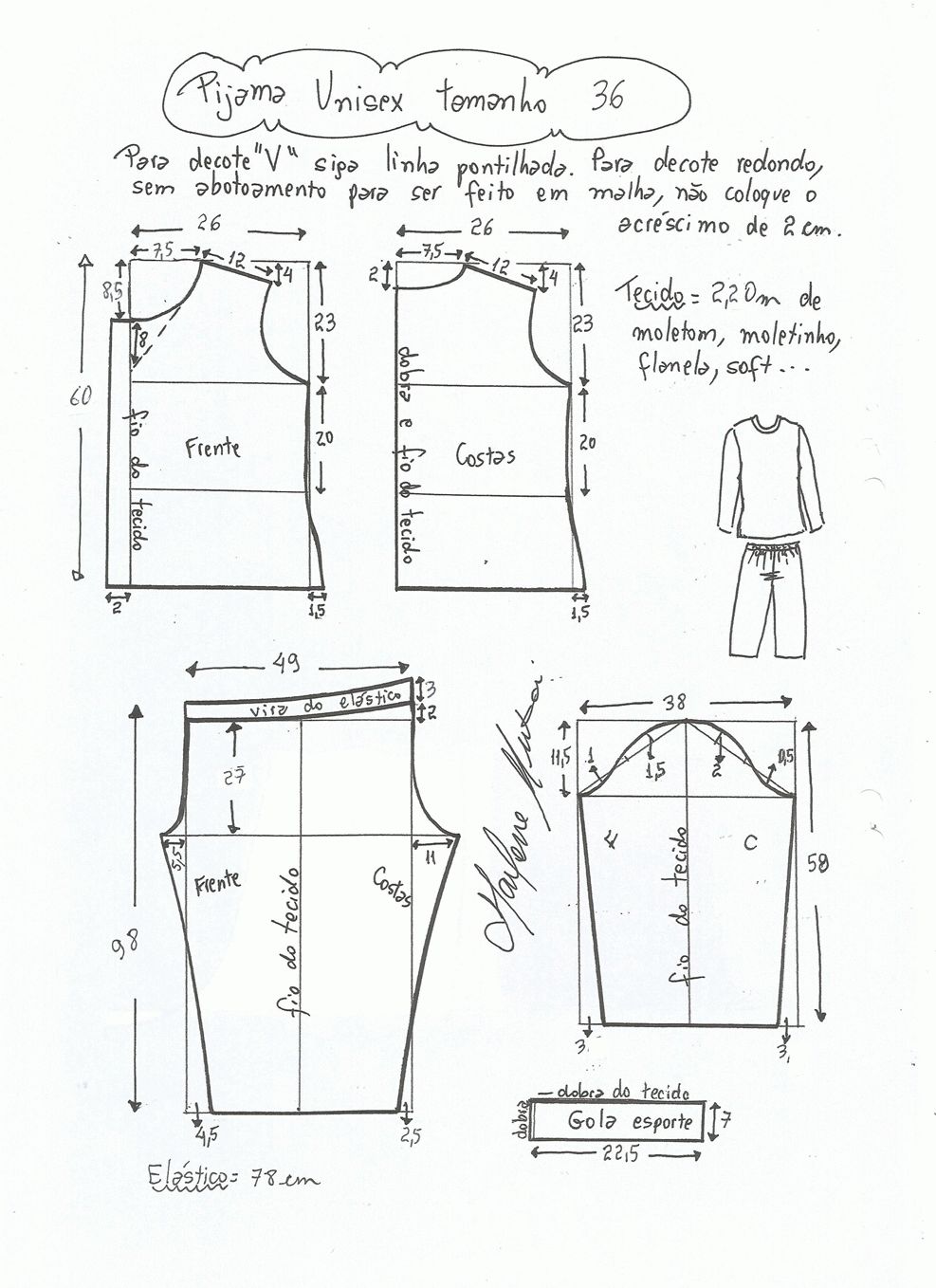 11码家居服睡衣的裁剪图纸才智服装