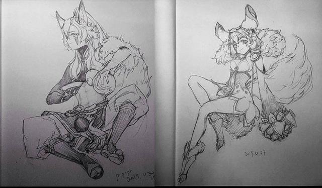 一起来捉妖小学生手绘青丘六子娇娜人气最高黄九郎被抛弃