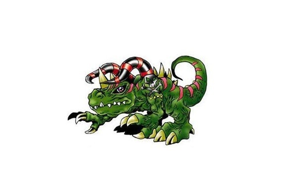 小编童年只觉得3种龙系数码宝贝是好看的,其中之一便是大角兽了,它是