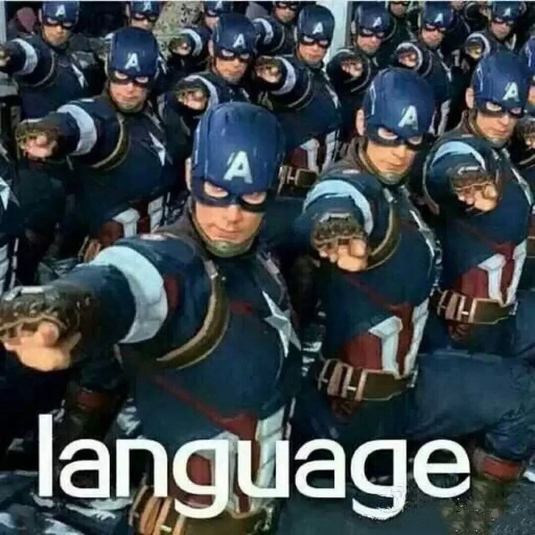 提起美队的名言,咱们就得说一说这句"language"了.