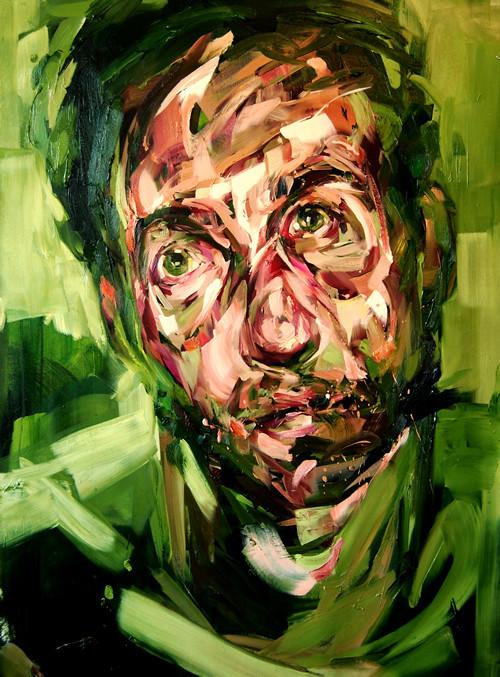 人物刮刀肖像画——英国画家 andrew 萨尔加多