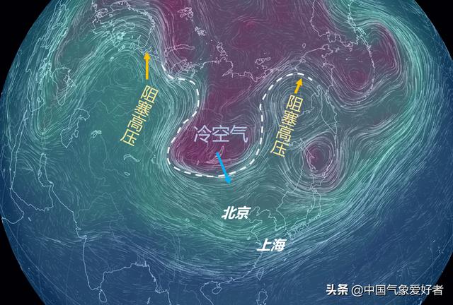 展开,哈萨克斯坦-西西伯利亚上空,强盛的阻塞高压正在旺盛的向北发展