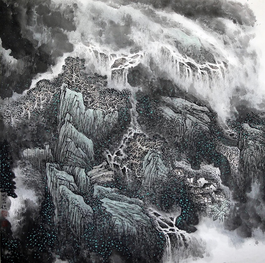 著名画家朱明昆笔耕不辍五十载山水画展南京开幕