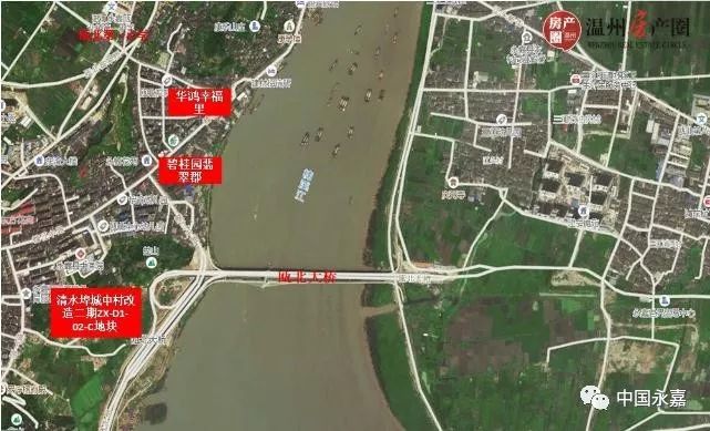 该地块位于瓯北城市新区清水埠, 东侧为规划阳光大道,南侧为规划居住