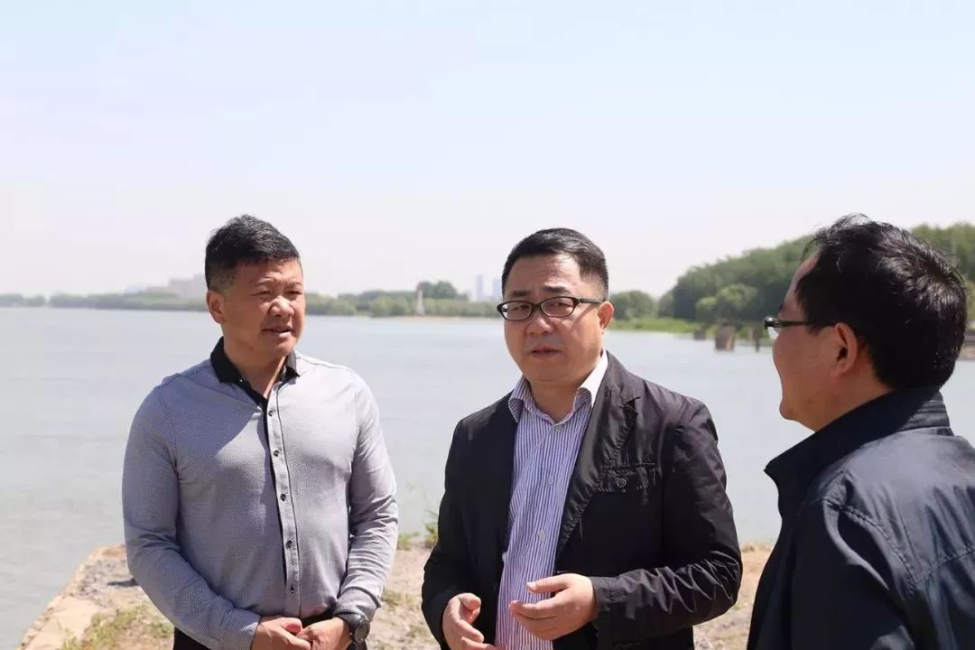 张连春区长实地查看了板桥河入江口段,长江三桥湿地公园段,秦淮新河入