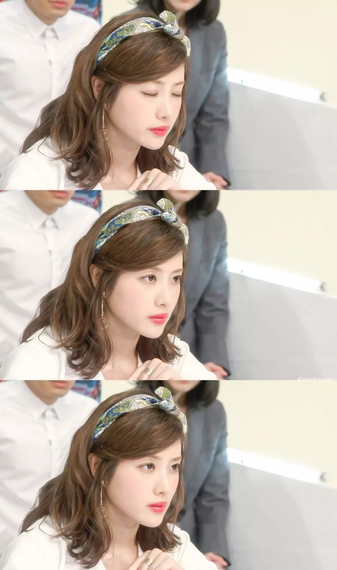 日本女星石原里美就非常爱用丝巾做造型,会显得很温柔,又不失时髦的