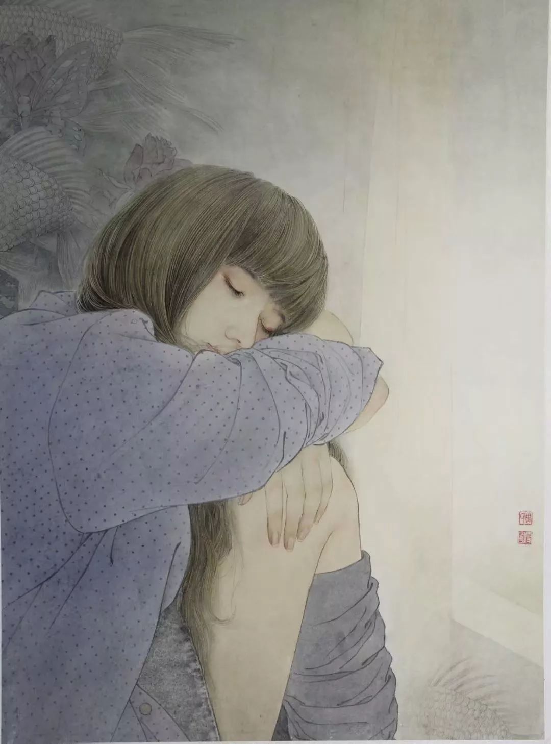 周雪宁工笔人物娇羞美丽
