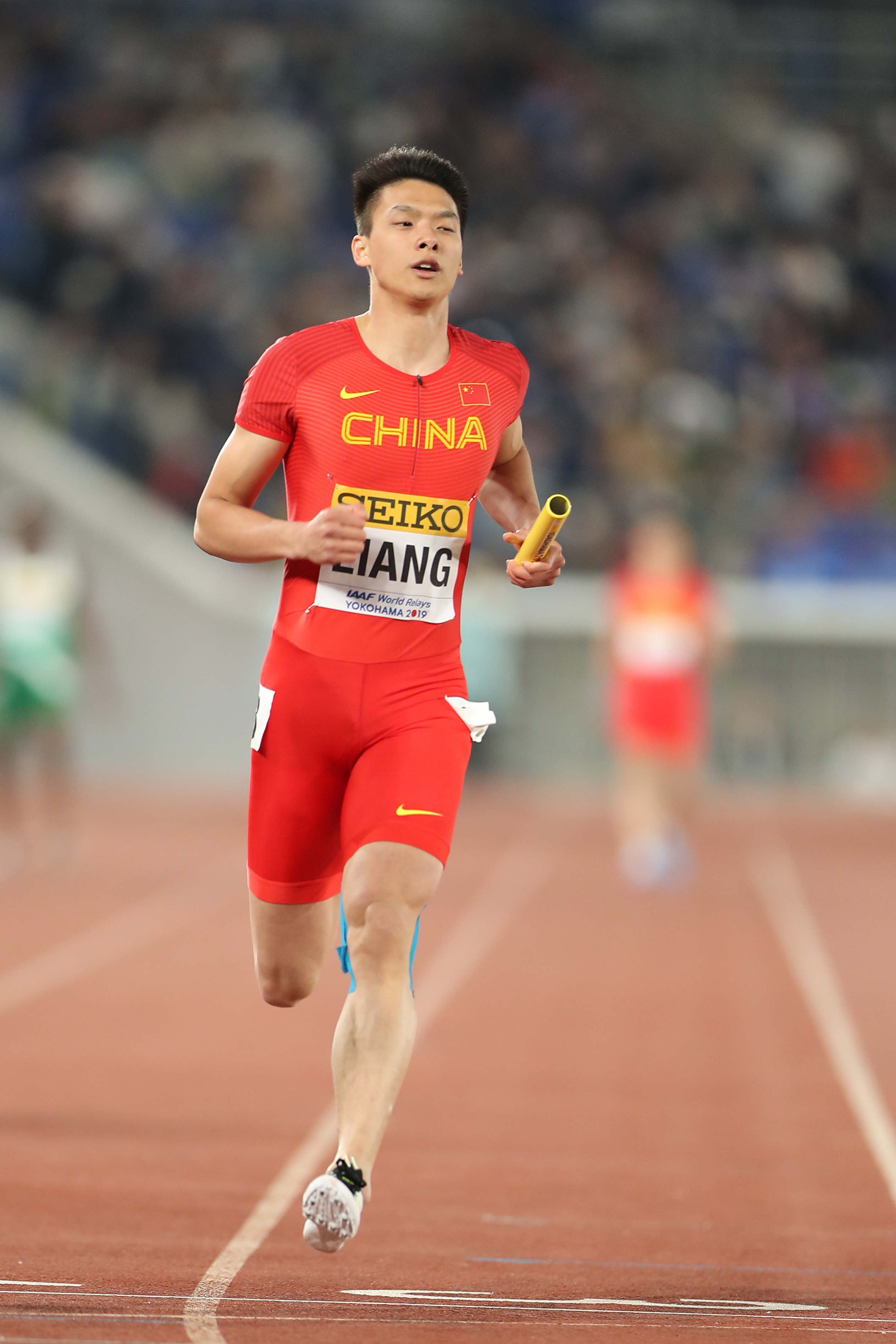 田径——世界接力赛:中国队晋级男子4x100米接力决赛